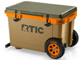 RTIC 52 Quart Ultra-Light Wheeled Hard Cooler Insulated Portable Ice Chest Box for Beach, Drink, Camping, Picnic, Fishing, Boat, Barbecue, 30% Lighter Than Rotomolded Coolers, Trailblazer