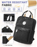 Black Small Backpack for Girls, Teenage Girls' Backpacks Middle School Students Bookbag Outdoor Daypack, Lightweight Casual Travel Daypack for Women Men, Classic Basic College Backpack for Teen Boys