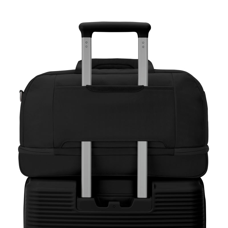 Samsonite Paralux Weekender Duffel Bag, Travel Carry-On Bag with Wide Opening, Drop-Bottom Shoe & Laundry Compartment, AirTag™ Holder, StackIt™ Strap - Business & Leisure Travel Bag - Black