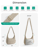 BAGSMART Crossbody Hobo Bag for Women with Adjustable Strap, Quilted Puffy Purses for Women Fluffy Compact Shoulder Handbag