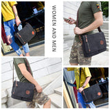 AUGUR Messenger Bag,Casual Shoulder Sling Bag Canvas Satchel Bag Crossbody Bags for Men Work Office Laptop Bag fit 13 inch - Black