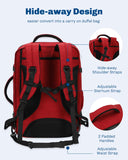 Hynes Eagle 44L Carry on Backpack Airline Approved Travel Backpack for Men Women Large Laptop Backpack 17 inch Nylon Backpack Overnight Weekender Bag Red