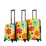 Mia Toro Pop Fiore Hardside Spinner Luggage 3pc Set-yellow Luggage Set, Gallio