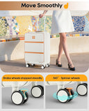 Joyway Carry on Luggage Airline Approved with Front Pocket, Hardside 20 Inch Travel Luggages with Cup Holder, Carry-on Suitcase with Spinner Wheels for Men and Women (White, 20 Inch)