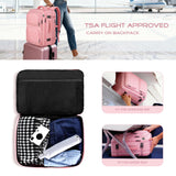 YGSNTG Travel Backpack for Women, 52L Carry On Backpack, Extra Large Expandable Travel Bag, 18.4 Inch TSA Flight Approved Luggage Personal Item Size with USB, Teacher Business Daypack, Pink