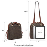 MKP COLLECTION Womens Convertible Backpack Handbag Purse Fashion Designer Ladies Shoulder Satchel Bag for Travel Work
