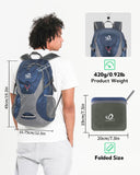 WATERFLY Lightweight Packable Hiking Backpack: 30L Foldable Travel Daypack Ultralight Camping Day Pack for Woman Man