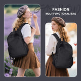 coofay Black Backpack For Women Small Backpacks For School Bag School Backpack For College Bookbag For Women Waterproof Gym Backpack For Men Book Bags