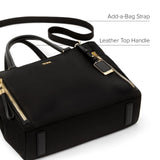 TUMI - Voyageur Valetta Tote - Women's Carryall Bag, Lightweight and Roomy, Functional Purse for Everyday, Business & Travel - Large, Black & Gold Hardware