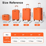 AAIVV 4 Piece Luggage Set Expandable ABS Travel Suitcase Set TSA Lock Hardshell Durable Lightweight Traveling Luggage Sets Gift for Back to School (Orange, 28in26in20in13in)