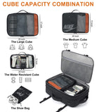 Lumesner Carry on Travel Backpacks, Extra Large 40L Flight Approved Bag for Men & Women,Expandable Suitcase Backpack With 4 Packing Cubes,Water Resistant Luggage Daypack Business Weekender Bag, Black