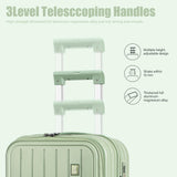 BOBOYM Luggage Sets 2 Piece Top Opening PC Hardside Suitcase with Spinner Wheel TSA Luggage(black)