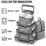 Veken 8 Set Packing Cubes for Travel Essentials, Suitcase Organizer Bags in 4 Sizes, Carry-On Luggage Accessories with Large Laundry & Hanging Toiletry Bag, Must-Have for Airplane, Road Trip & Camping