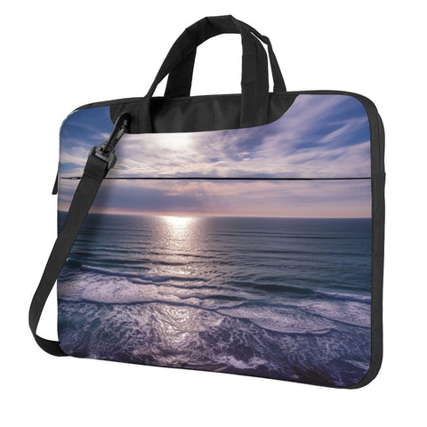 Atlantic Ocean Print Laptop Shoulder Bag With Shoulder Strap Briefcase Slim Computer Bag For Women Men 13 inch