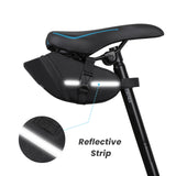 SunHalo Gear Bike Seat Bag - Bicycle Saddle Bag Under Seat Cycling Accessories Storage Pouch Wedge Pack for Mountain & Road Bike - Black