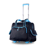 Olympia U.S.A. Deluxe Lightweight Rolling Overnighter Case Overnight Laptop Bag Weekender Travel Carry-On Suitcase Luggage with Wheels and Adjustable Push-Down Handle