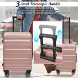 Merax Luggage Set 4 Piece, Hardshell ABS Suitcases with 8 Silent Spinner Wheels, Durable and Lightweight Travel Luggage for Family Trips