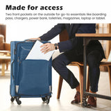Coolife Luggage 4 Piece Set Suitcase TSA Lock Spinner Softshell lightweight(black+blue)
