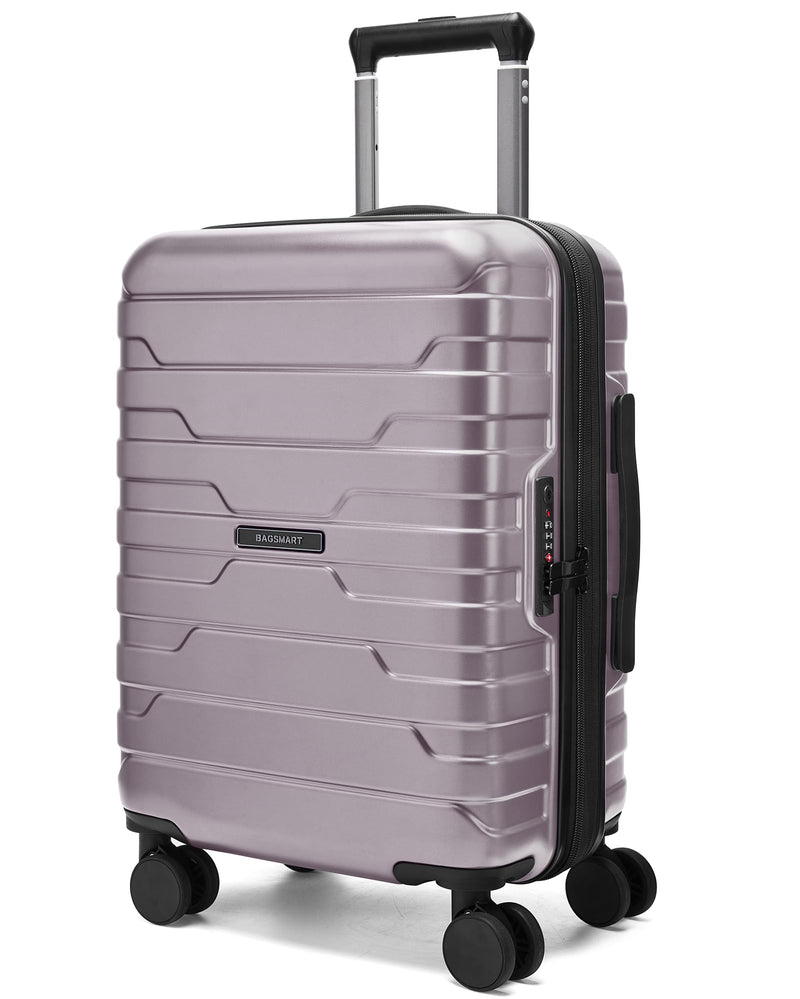 BAGSMART Carry On Luggage 22x14x9 Airline Approved with Spinner Wheels,Lightweight 20 Inch Luggage with TSA Lock,Expandable Hard Shell Carry On Suitcases for Men Women,Rose Purple