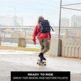 Chrome Industries Barrage 34L Black Reflective Roll-Top Backpack – Water Resistant Bag for Work, School, Travel – Features Cargo Net & Laptop Pocket