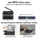 Hanke 28 Inch Luggage with Cup Holder and Charge,Top Opening Hard Shell Suitcases with Wheels and Dividers,Aluminum Frame Trunk Luggage Extra Large Suitcase with Lock for Travel，Jet Black