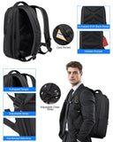 Fenree.geer Expandable Travel Laptop Backpack, 15.6 Inch Computer Backpack with USB Charging Port, Water Resistant Black Mens Laptop Bag