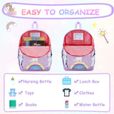 VASCHY Toddler Backpacks Girls, Kids' Cute Water Resistant Giltter Butterfly Daycare Bags for Preschool Kindergarten,Rucksack Schoolbag Bookbag for Children Rainbow Unicorn