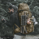 Mardingtop 75L Molle Hiking Internal Frame Backpacks with Rain Cover for Camping,Backpacking,Travelling(Khaki)