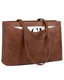 LOVEVOOK Laptop Bag for Women,15.6 Inch Laptop Tote Bag for Women,Vintage Leather Work Tote Bags Computer Teacher Bag,Waterproof Business Office Briefcase Bible Bag