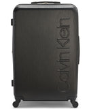 Calvin Klein Women's Hard Side Upright Luggage Spinner Light Weight Suitcase, Black, Large