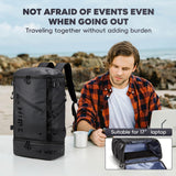 HIMZ WARRIOR Cooler Backpack with Lunchbox Compartment for Travel Large Insulated Backpack Heavy Duty Men for Camping -17 inch Laptop Bag Carry On Backpacks for Airplane, Black