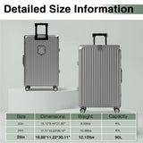 Krute No Zipper Luggage Set 2 Pieces Aluminum Frame PC Hard Shell Zipperless Suitcase Set With Wheels TSA Lock Carry On Luggage and Checked Suitcases
