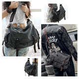 [Upgraded] Vintage Canvas Messenger Bag 13 15.6 17 inches Large Book Laptop Shoulder Bag Women Men New (Black, X-Large)