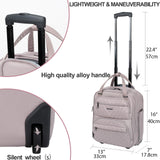 KROSER Carry On Underseat Multi-functional, 16-inch Underseater Lightweight Overnight Suitcase for Women, Dusty Pink