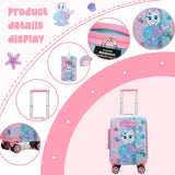Homskiii Cute Cat Kid’s Luggage Set 2 Piece Suitcase Set 16" Hardside Luggage with Spinner Wheels Girls Carry on Toddler Travel Rolling Luggage Airline Approved
