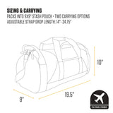 Carhartt Classic Round Duffel with Utility Pouch, Heavy-Duty, Water-Resistant Packable Gear Bag for Jobsite, Gym, and Travel, Port, 25L