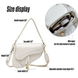 Eliaukly Women Saddle Bag Purse Shoulder Bag Purse Handbag Crossbody Bag with 2 Detachable Straps(Black)
