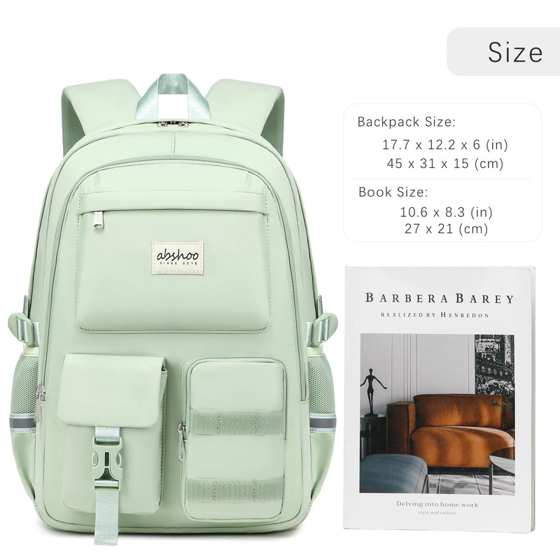 abshoo Big Student Laptop Backpack For College Women Middle High School Teen Girls Bookbag Travel Daypack (Olive Green)
