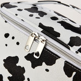 KITENROM Makeup Bag Portable Travel Cosmetic Bag with Brush Holder，Waterproof Make Up Bag For Women with Handle Print Cow