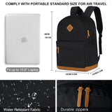 KOPHLY Large Travel Laptop Backpack with USB Charging Port for Men and Women, Classic School Backpack for Boys and Girls, Work Bag(18Inches/Black)