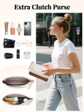 MATEIN Laptop Tote Bag with Insulated Lunch Compartment for Women, PU Leather 2 in 1 Work Briefcase with Clutch Fits 15.6 Inch Laptop, Convertible Professional Shoulder Bag for Office Business, 2 Sets