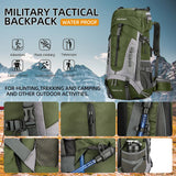 King'sGuard 60L Hiking Backpack for Men and Women Lightweight Camping Hiking Backpack with Rain Cover Large Waterproof Travel Backpack Backpacking Pack (Army Green)