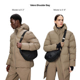 RAINS Valera Shoulder Bag, Unisex for Men and Women, Black – Waterproof PU Fabric Crossbody Bag