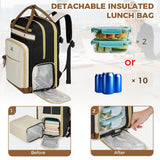 MATEIN Work Backpack with Lunch Compartment Detachable, 15.6 Inch Laptop Backpack with Organized Pocket, College Computer Backpacks Meal Prep Bag Gift for Teachers Nurse Adult Commute Office