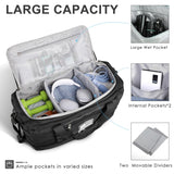 ETRONIK Gym Bag for Men Women, Carry on Luggage 22x14x9 Airline Approved, Tactical Travel Duffle Bag with Toiletry Bag and Shoe Compartment, Weekender Overnight with Wet Pocket for Workout, Black
