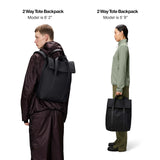 RAINS 2 Way Tote Backpack, Unisex for Men and Women, Black – Fits 16″ Laptop, Waterproof Commuter Backpack
