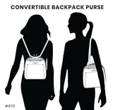 CHALA Convertible Backpack Purse - Women Convertible Shoulder Purse with Adjustable Strap - Two Turtles - Indigo