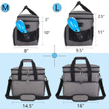 Teamoy Double Layer Dog Travel Bag, Dog Bag for Supplies with 2 Silicone Collapsible Bowls, 2 Food Carriers, 1 Water-Resistant Placemat, Pet Supplies Weekend Tote Organizer (Large, Gray)