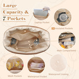 miss fong Diaper Bag Backpack - Baby Diaper Bag Neoprene Bag Large Capacity Neoprene Backpack with Diaper Changing Pad Pañaleras Para Bebe Baby Bag with 12 Pockets for Mom & Dad -Brown