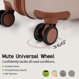 CONCEPTEN Expandable Luggage Sets 5 Piece, Hard Case Suitcase Set with Spinner Wheels,22x14x9 Airline Approved Carry on,Lightweight Durable Suitcase with TSA Lock (Beige)